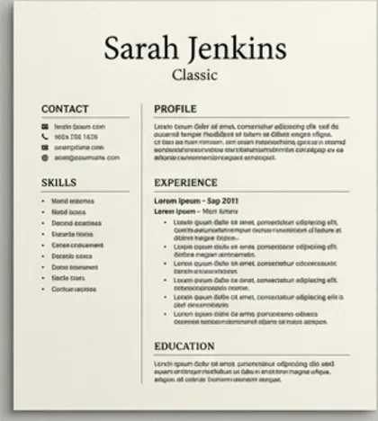Classic CV template